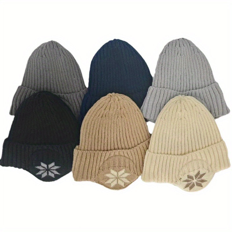 Winter Warm Knitted Hat For Men Women Velvet Warm Hat Outdoor Coldproof Ear Prot
