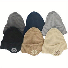 Winter Warm Knitted Hat For Men Women Velvet Warm Hat Outdoor Coldproof Ear Prot