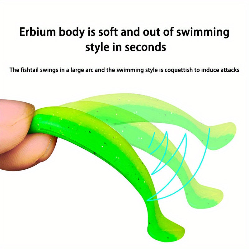 50pcs 6 2g Soft Fishing Lures Bionic Worms Grooves Fishing Tackle