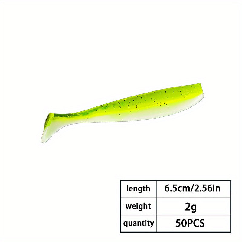 50pcs 6 2g Soft Fishing Lures Bionic Worms Grooves Fishing Tackle
