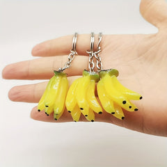 Simulation Fruit Banana Key Chain Bag Purse Hanging Pendant for Men Women