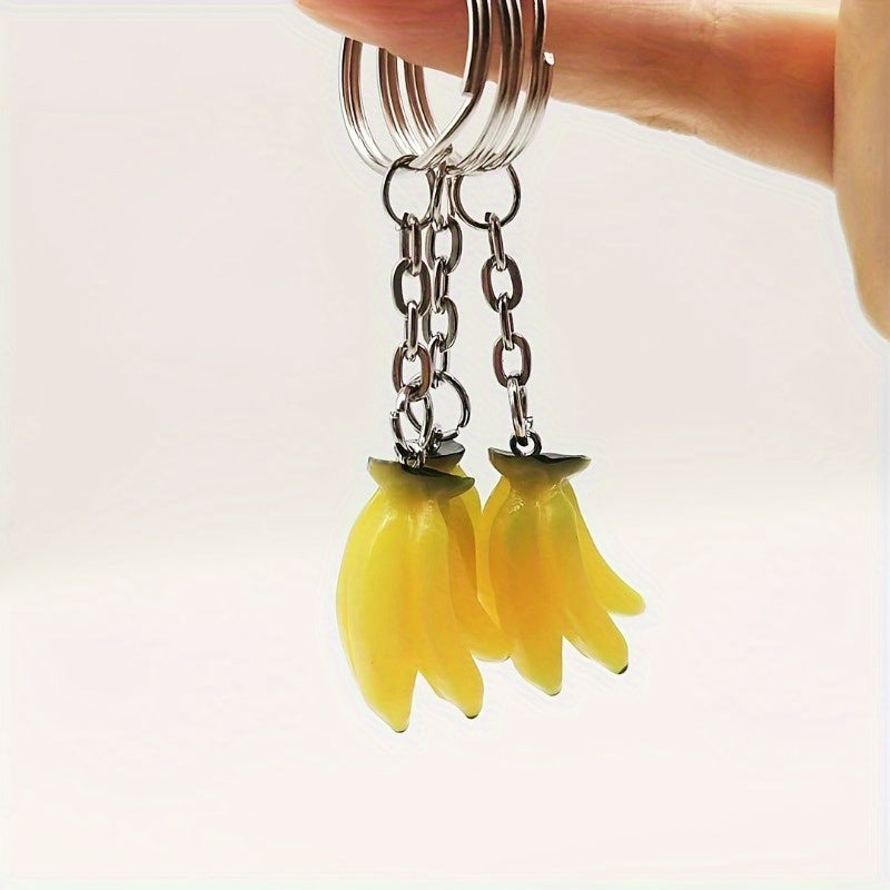 Simulation Fruit Banana Key Chain Bag Purse Hanging Pendant for Men Women