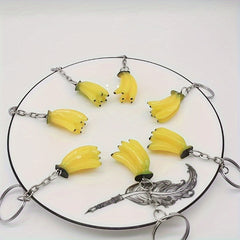 Simulation Fruit Banana Key Chain Bag Purse Hanging Pendant for Men Women