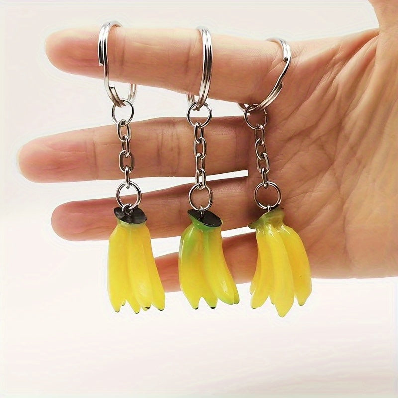 Simulation Fruit Banana Key Chain Bag Purse Hanging Pendant for Men Women