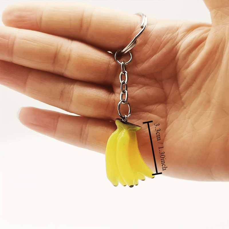 Simulation Fruit Banana Key Chain Bag Purse Hanging Pendant for Men Women