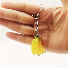 Simulation Fruit Banana Key Chain Bag Purse Hanging Pendant for Men Women