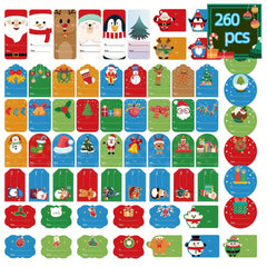 Christmas Gift Tags Self-adhesive Name Stickers 260pcs