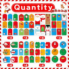 Christmas Gift Tags Self-adhesive Name Stickers 260pcs