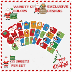 Christmas Gift Tags Self-adhesive Name Stickers 260pcs