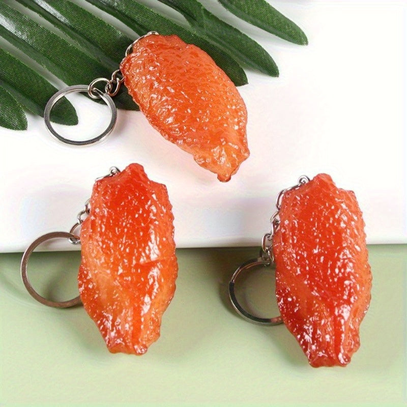 Chicken Wing Keychain Creative Food Pendant Backpack Ornament