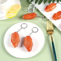 Chicken Wing Keychain Creative Food Pendant Backpack Ornament