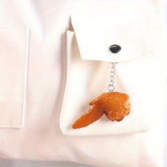 Chicken Wing Keychain Bag Purse Pendant Funny Gift For Women Men
