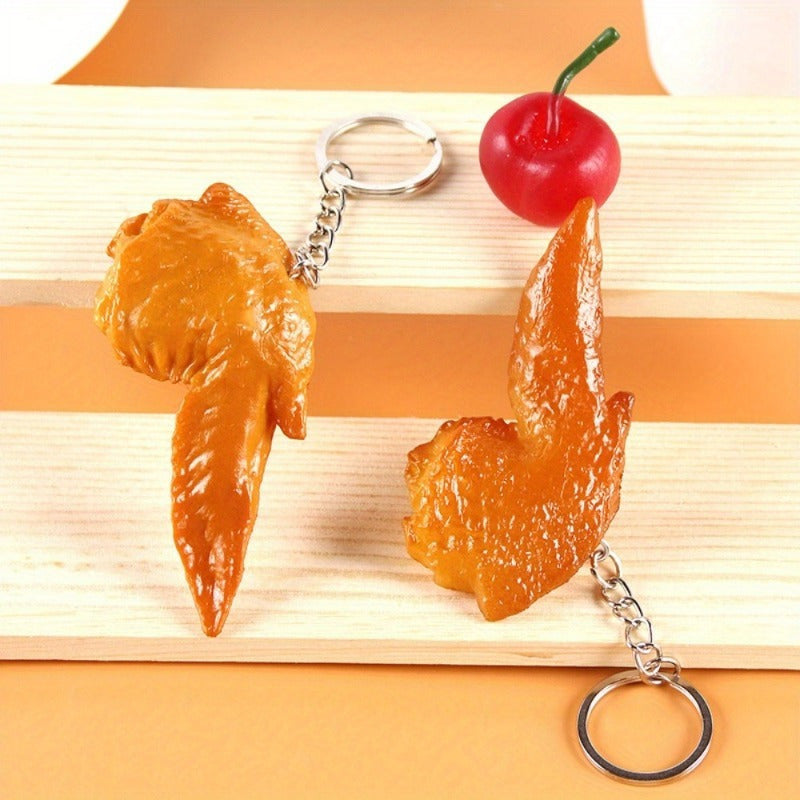 Chicken Wing Keychain Bag Purse Pendant Funny Gift For Women Men
