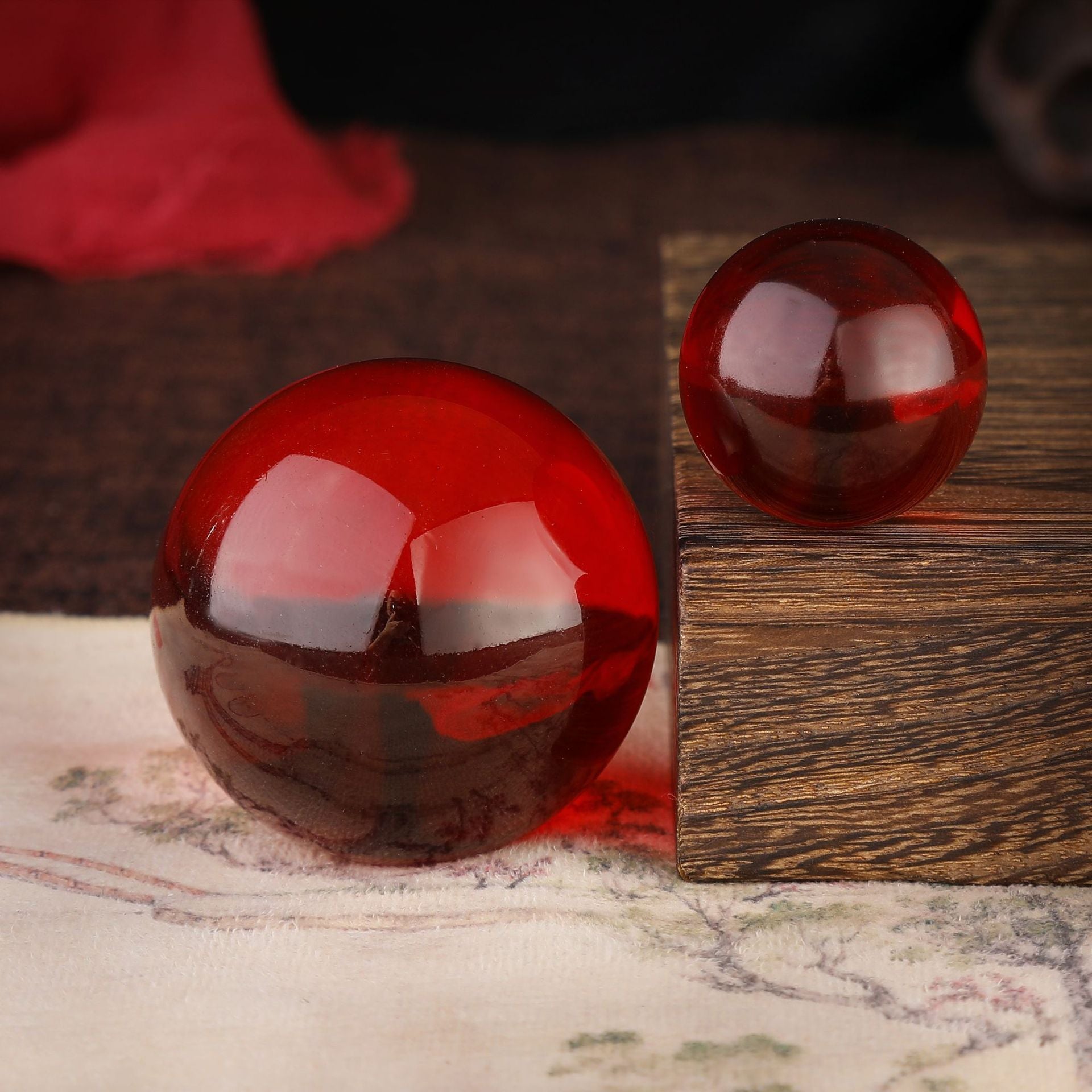 Glass Transfer Good Luck Beads Cylinder