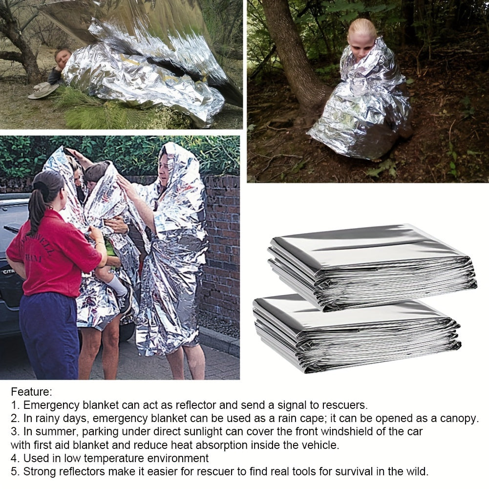 4pcs Emergency Survival Blanket Waterproof Insulation Foil Thermal Military Blan