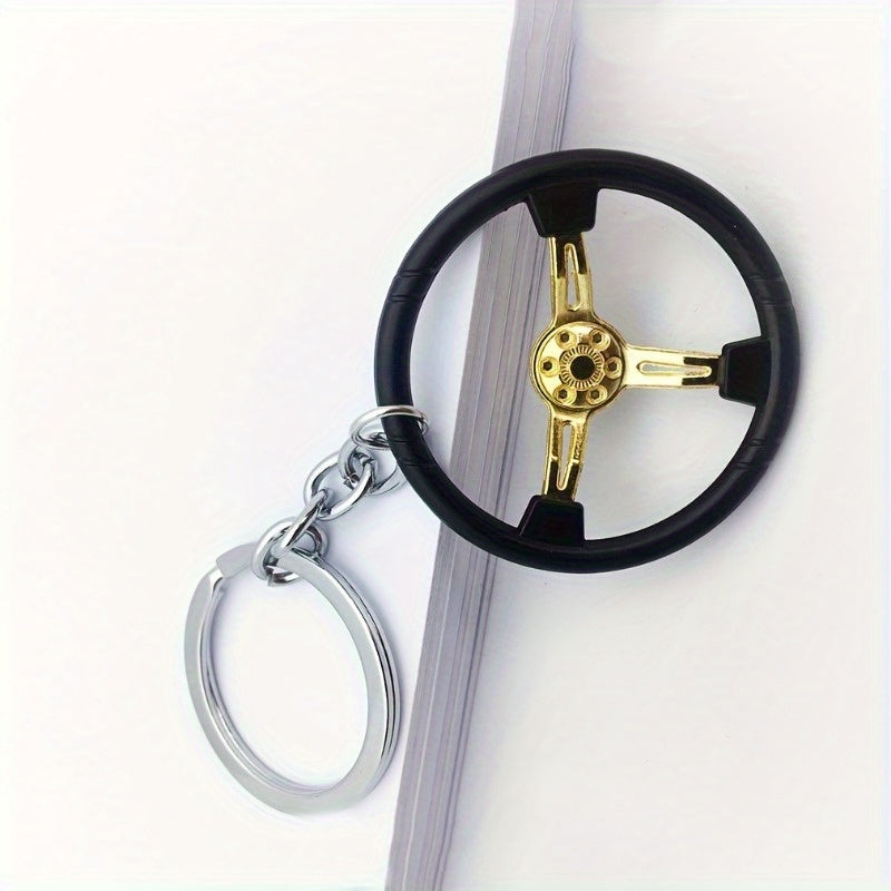 Men's Racing Steering Wheel Key Chain Car Pendant Gift