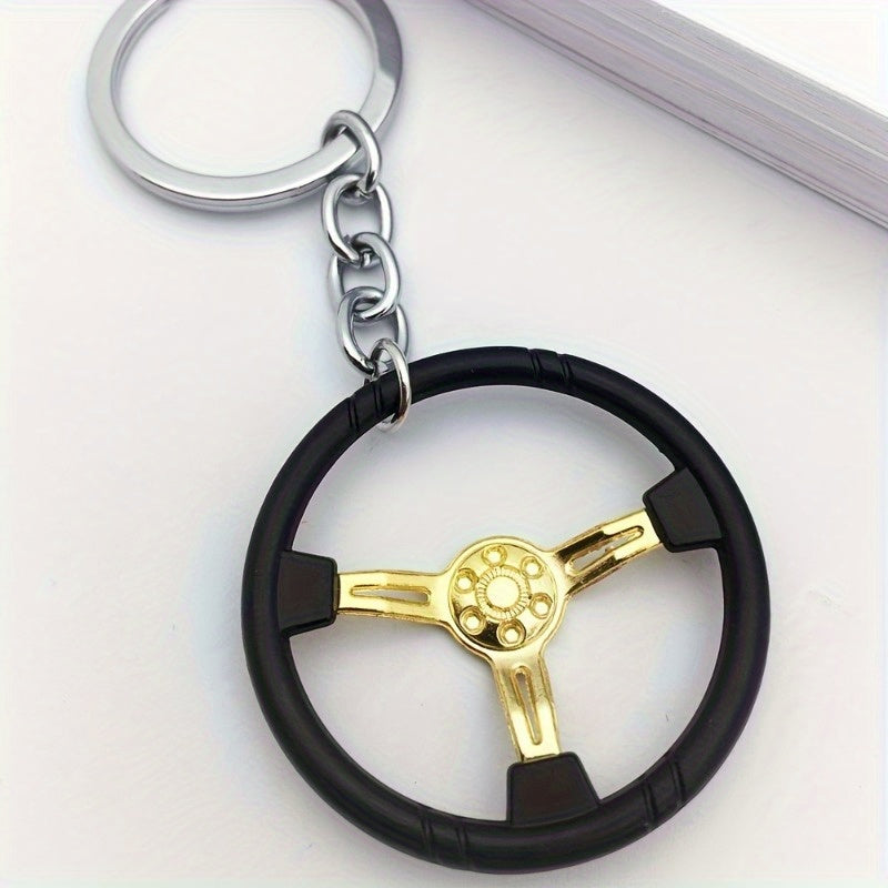 Men's Racing Steering Wheel Key Chain Car Pendant Gift