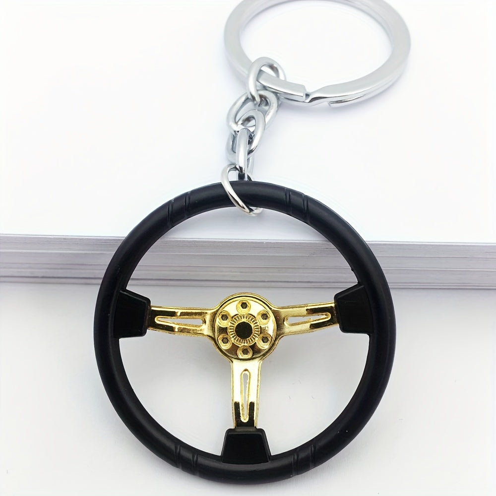 Men's Racing Steering Wheel Key Chain Car Pendant Gift