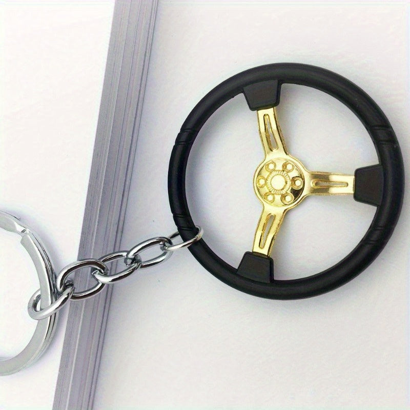 Men's Racing Steering Wheel Key Chain Car Pendant Gift