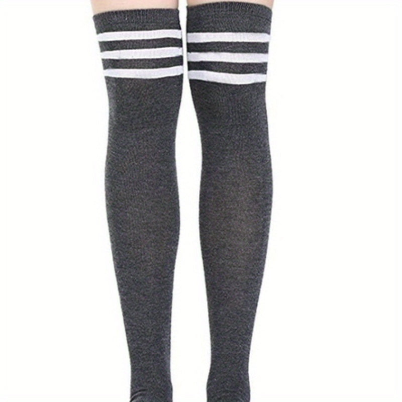 1 Pair Stripe Over Knee Dance High Socks