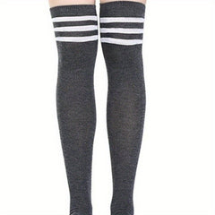 1 Pair Stripe Over Knee Dance High Socks
