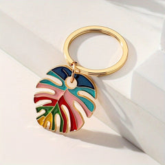 Colorful Leaf Keychain Keyring Pendant Small Gift Men Women
