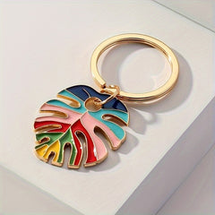 Colorful Leaf Keychain Keyring Pendant Small Gift Men Women
