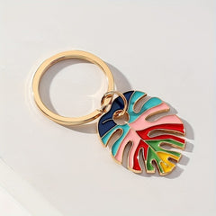 Colorful Leaf Keychain Keyring Pendant Small Gift Men Women
