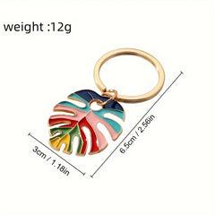 Colorful Leaf Keychain Keyring Pendant Small Gift Men Women