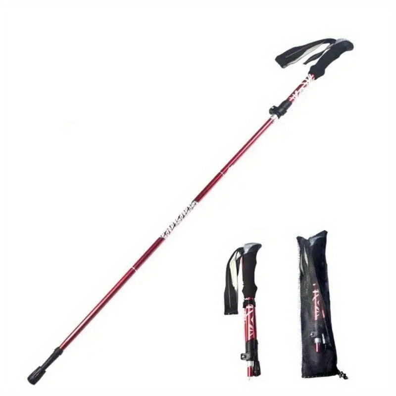 Aluminum Alloy Folding Trekking Pole Ultra light Telescopic Hand Clamp Stick