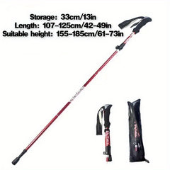 Aluminum Alloy Folding Trekking Pole Ultra light Telescopic Hand Clamp Stick
