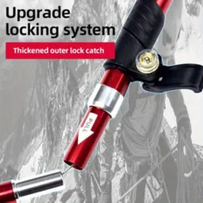 Aluminum Alloy Folding Trekking Pole Ultra light Telescopic Hand Clamp Stick