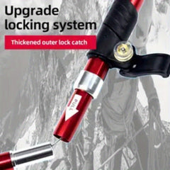 Aluminum Alloy Folding Trekking Pole Ultra light Telescopic Hand Clamp Stick