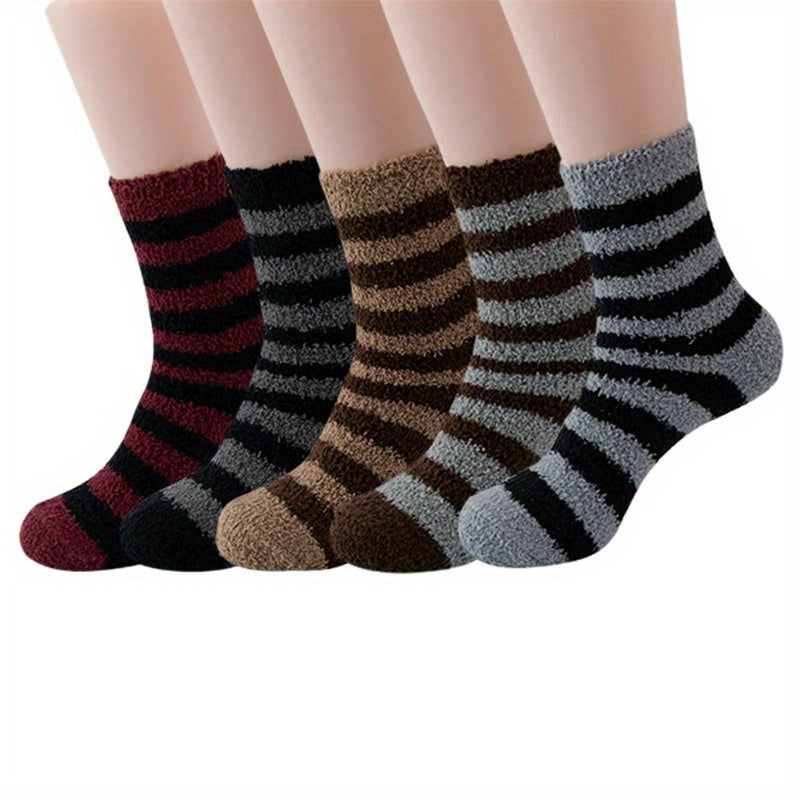 5 Pairs Winter Coral Velvet Socks Thickened Floor Sleeping Socks
