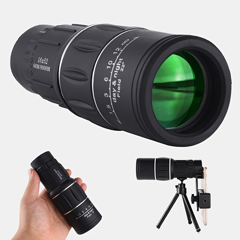 16X52 Monocular Telescope with Mobile Phone Holder, Tripod