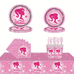 Pink Princess Party Tablecloth Disposable Decoration