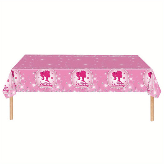 Pink Princess Party Tablecloth Disposable Decoration