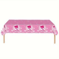Pink Princess Party Tablecloth Disposable Decoration