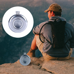 5oz Stainless Steel Water Bottle Mini Round Travel Camping Tool