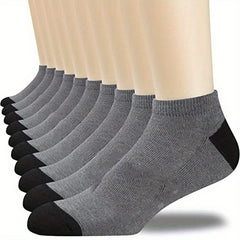 5 Pairs Men's Block Ankle Socks for Spring & Summer