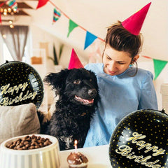 10pcs Happy Birthday 4D Balloon 55 88 Cm Round Ball Polka Dot Foil Mylar Balloon