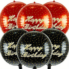 10pcs Happy Birthday 4D Balloon 55 88 Cm Round Ball Polka Dot Foil Mylar Balloon