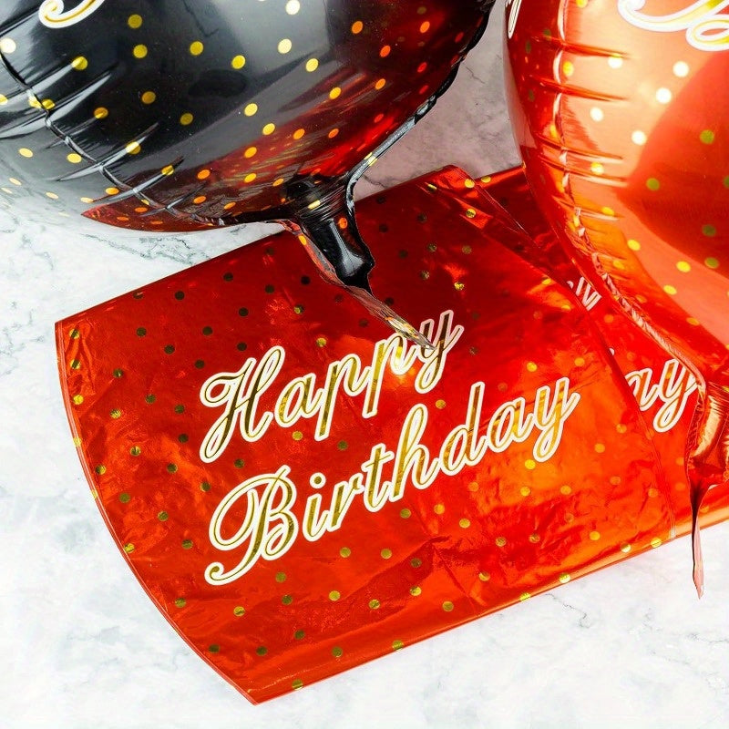 10pcs Happy Birthday 4D Balloon 55 88 Cm Round Ball Polka Dot Foil Mylar Balloon