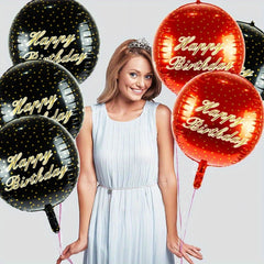 10pcs Happy Birthday 4D Balloon 55 88 Cm Round Ball Polka Dot Foil Mylar Balloon