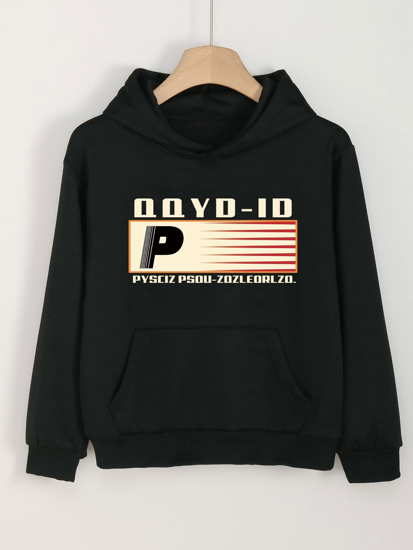Girls P Pattern Hooded Sweatshirt for Spring and Autumn