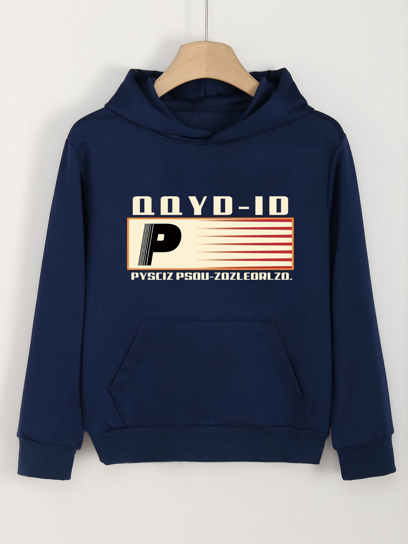 Girls P Pattern Hooded Sweatshirt for Spring and Autumn