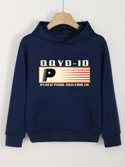 Girls P Pattern Hooded Sweatshirt for Spring and Autumn
