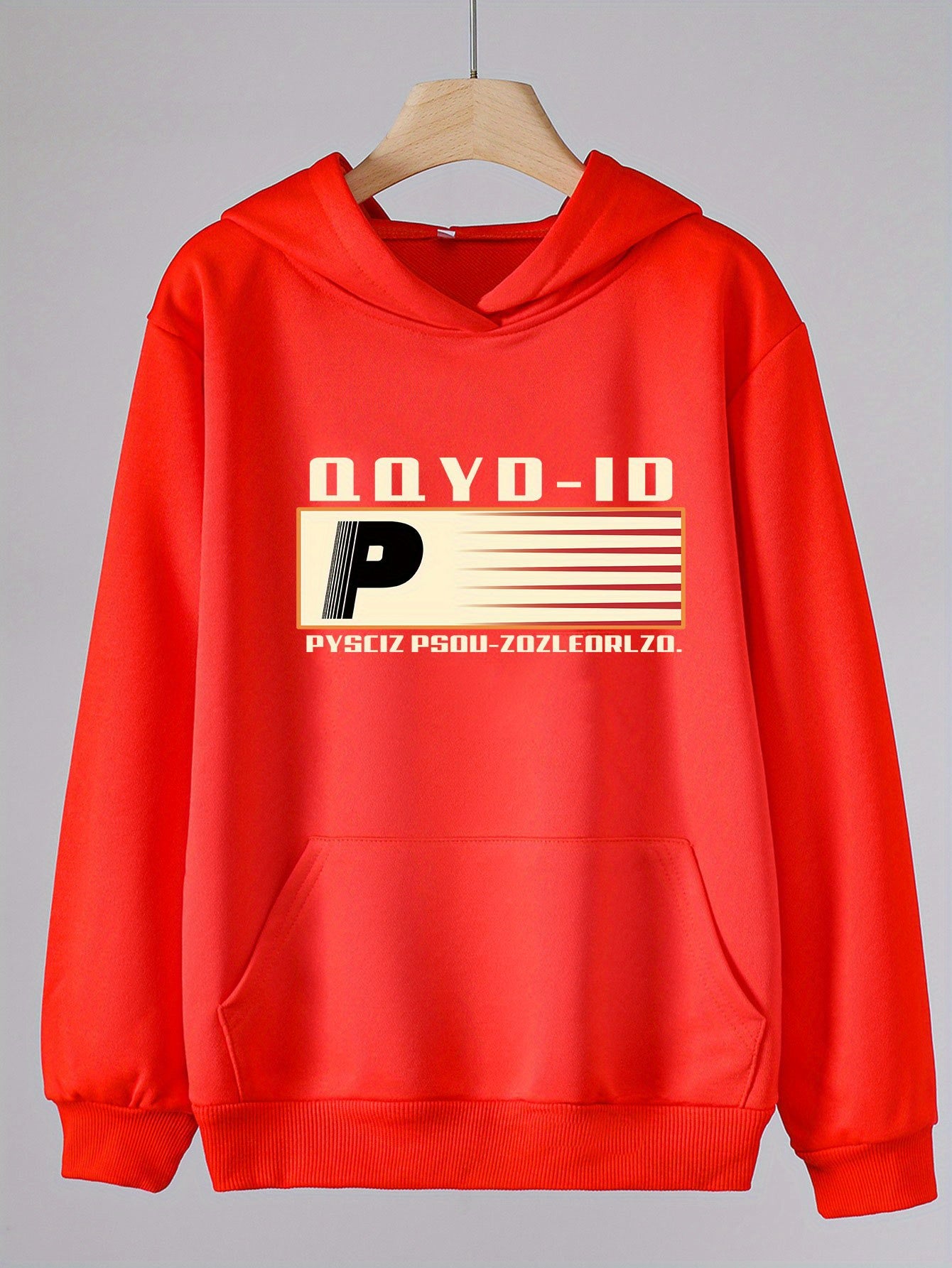 Girls P Pattern Hooded Sweatshirt for Spring and Autumn