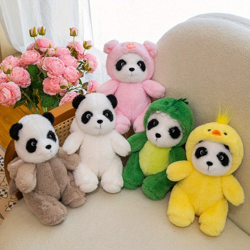 8in Panda Transforms Into Doll Imitates Bear Plush Toy Birthday Gift