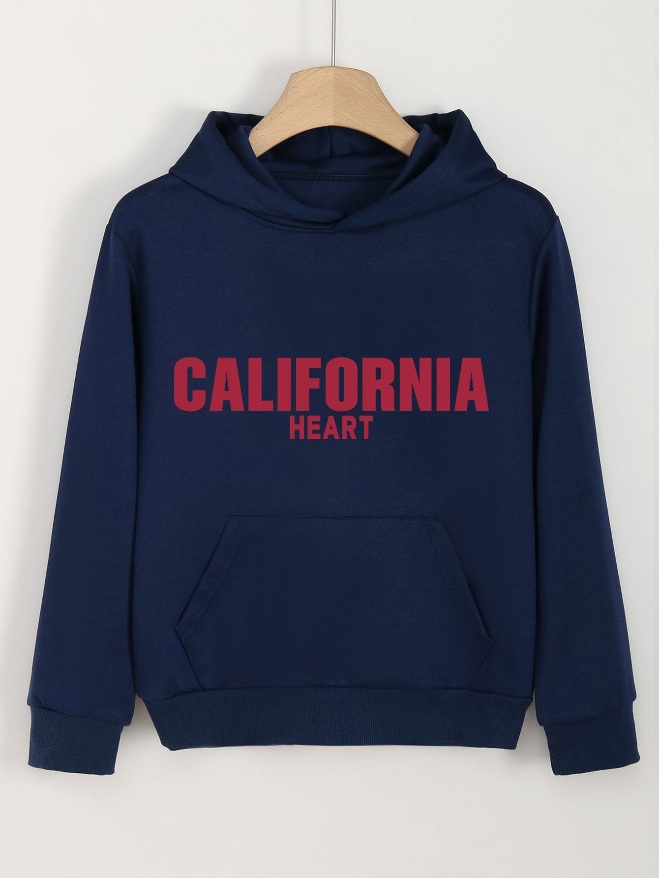 Girls Cartoon California Heart Pattern Hooded Sweatshirt for Spring and Autumn